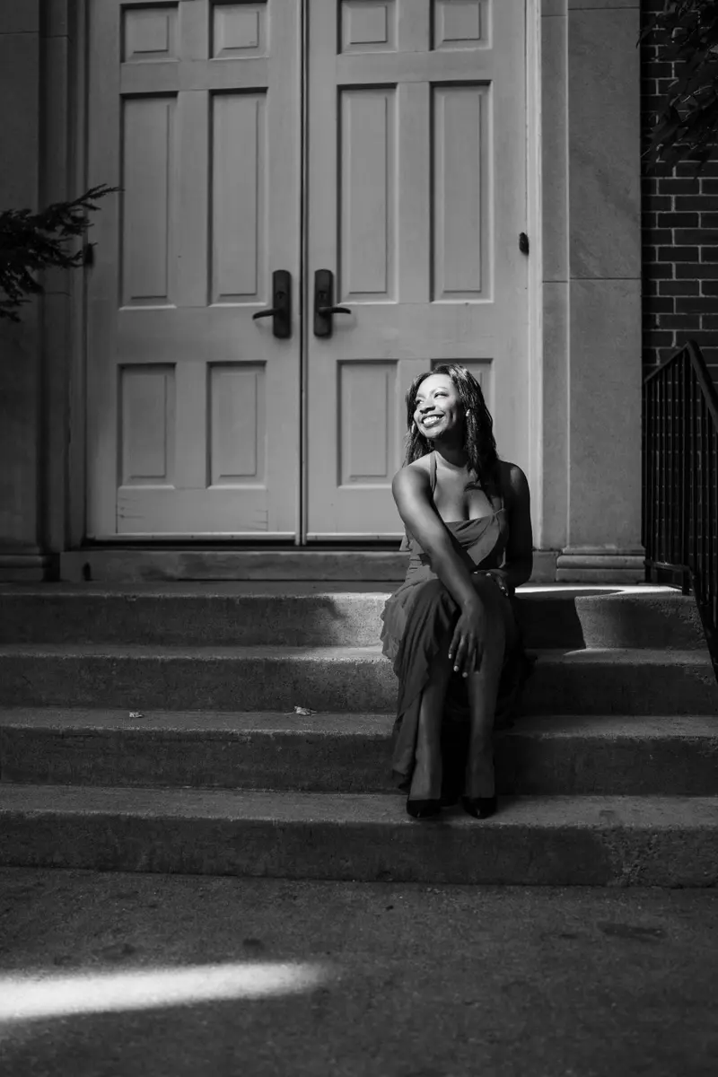 Senior portrait with warm editorial light