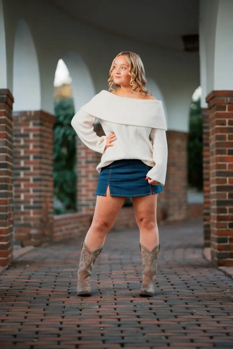 Senior portrait with natural Tennessee landscape