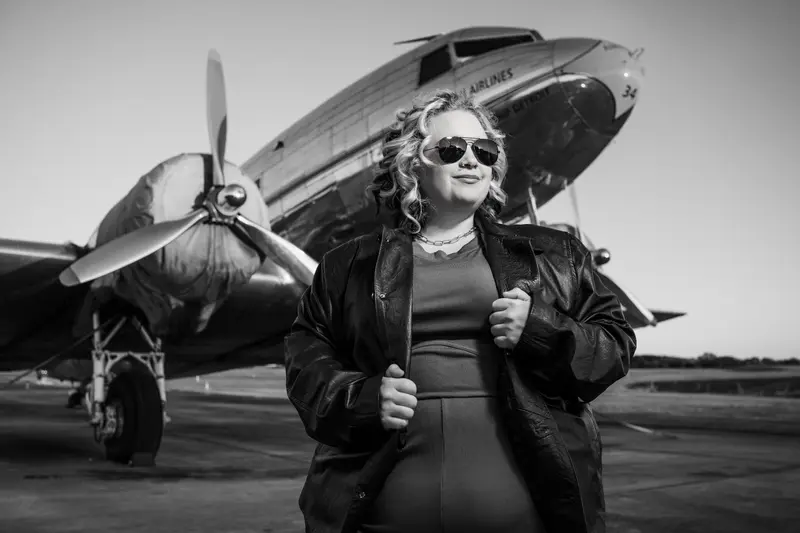 Senior portrait with cinematic, directed energy